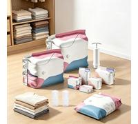 OLYGEE No-Pump Vacuum Storage Bags, 3-Second Fast Compression - Heavy-Duty Reusable Vacuum Seal Bags for Clothes, Keeps Dry & Dust-Free for Travel (3pcs*XL)