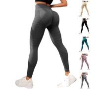 OLYGEE Resistance Band Leggings for Women Anti Cellulite Leggings, High Waisted Butt Lifting Tummy Training for Gym Workout (Dark Gray,S)