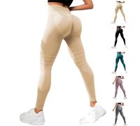 OLYGEE Resistance Band Leggings for Women Anti Cellulite Leggings, High Waisted Butt Lifting Tummy Training for Gym Workout (Apricot,3XL)