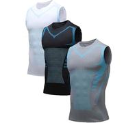 OLYGEE V-Boost V2 Shaping Tank Men, Quick-Drying Wicking Breathable Sleeveless Shirts, Feel the Power of Confidence (Black+Gray+Write,l)