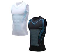 OLYGEE V-Boost V2 Shaping Tank Men, Quick-Drying Wicking Breathable Sleeveless Shirts, Feel The Power of Confidence (Write+Black,4X_l)