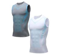 OLYGEE V-Boost V2 Shaping Tank Men, Quick-Drying Wicking Breathable Sleeveless Shirts, Feel the Power of Confidence (Gray+Write,xx_l)