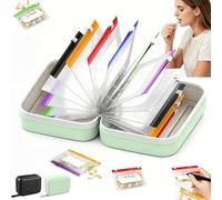 OLYGEE Waterproof Pill Pouch Set - 14 Bags, Travel Pill Organizer with Crush-Resistant Shell, Holds 7 to 14 Days of Meds & Medicine for On-the-Go (Green)