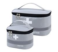 Olymajy 2 Pieces First Aid Kit Bags, Empty Medicine Bags, First Aid Bag Portable Grey Medical Medicine Bags for Outdoor Camping, Travel, Work (Deep Grey)