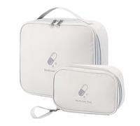 Olymajy 2 Pieces First Aid Kit Bags, Empty Medicine Bags, First Aid Bag Portable Grey Medical Medicine Bags for Outdoor Camping, Travel, Work