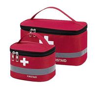Olymajy 2 Pieces First Aid Kit Bags, Empty Medicine Bags, First Aid Bag Portable Medical Medicine Bags for Outdoor Camping, Travel, Work, Holiday (Red)