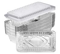 Olymajy Foil Food Containers with Lids, 25PCS 670ml Foil Trays, Large Aluminium Foil Trays with Transparent Lid, Aluminium Foil Food Containers for Baking, Roasting, Cooking