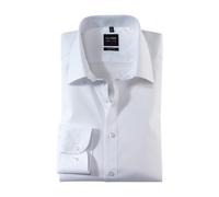 Olymp Body Fit Shirt Level 5 White Solid Color Tailoring Seam 706064 00