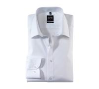 Olymp Body Fit Shirt Level 5 White Solid Color Tailoring Seam 706064 00