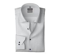Olymp Comfort Fit Dress Shirt 1064/84/00 White Printed (UK, Neck, 16.5, Regular, Regular)