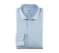 OLYMP Level Five 24/Seven Men's Long-Sleeved Shirt, Faux Plain, 24/7 - Level 5.22 Modern Kent, Bleu 11., 15.5
