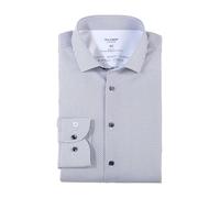 OLYMP Level Five 24/Seven Men's Long-Sleeved Shirt, Rotation Print on y/d Dobby, 24/7 - Level 5.22 Modern Kent, Dark Red 39, 16