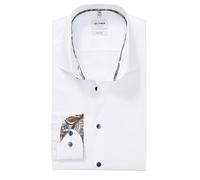 OLYMP Level Five Body Fit Extra Long Arm New Kent Collar Structure White, White, 17.5 Extra Tall