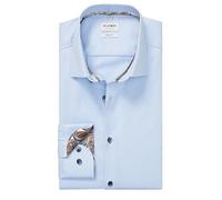 OLYMP Level Five Body Fit Extra Long Sleeve New Kent Collar Structure Light Blue, lightblue, 46 Extra Tall