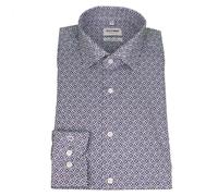 Olymp Level Five Men's Business Shirt Body Fit Blue White Floral 209484 00