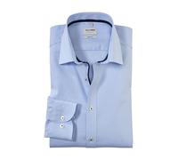 Olymp Level Five Men's Business Shirt, Vichy Check, Body Fit, New York -2, lightblue, 42