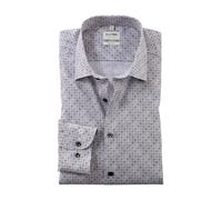 OLYMP Level Five Men's Long-Sleeved Shirt, Digital Print on Plain, Level 5.21 New York Kent-2, Brown 28, 16