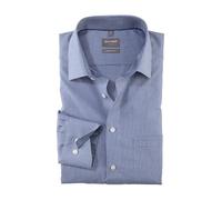 Olymp Luxor Comfort fit Classic Collar Royal Blue Long Sleeve Check Shirt - Blue - 18