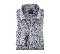 OLYMP Luxor Men's Long-Sleeved Shirt, Digital Print on Plain, Luxor Modern Fit, 19 Global Kent, putty 75, 15.5