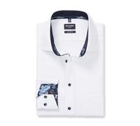 OLYMP Luxor Men's Long-Sleeved Shirt, Faux Plain, 465 Modern Fit, 20.13 New Kent, White 00, 15.5