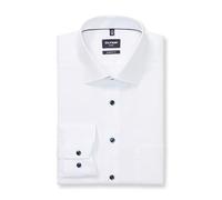 OLYMP Luxor Men's Long-Sleeved Shirt, Faux Plain, 465 Modern Fit, 20.13 New Kent, White 00, 15.5