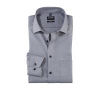OLYMP Luxor Men's Long-Sleeved Shirt, Faux Plain, Luxor Modern Fit, 19 Global Kent, Silver grey 63., 15
