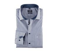 OLYMP Luxor Men's Long-Sleeved Shirt, Roman Stripes, Luxor Modern Fit, 19 Global Kent, Marine 18, 15
