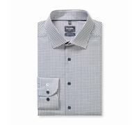 Olymp Luxor Modern Fit 24/Seven Men's Business Shirt Blue Brown Minimal 133814