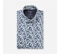 Olymp Luxor Modern Fit 24/Seven Men's Business Shirt Blue White Floral 134614
