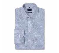 Olymp Luxor Modern Fit Men’s Business Shirt Blue Minimal Kent Collar