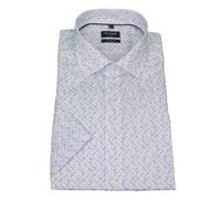 Olymp Luxor Modern Fit Men's Business Shirt short Sleeve Blue Patterned 125572