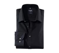 Olymp Luxor Slim line Uni Black Italian Edge Topstitching on Collar 6350/64/68, 15.5