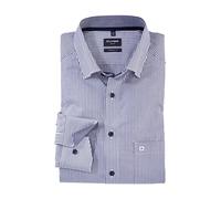 Olymp Men Business Shirt Long Sleeve Luxor,Roman Stripes,Modern fit,Under Button Down,Blue (Marine 18),44