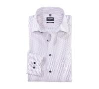 Olymp Men Business Shirt Long Sleeve Luxor,Rotation Print on Uni,Modern fit,Global,Red (Granat 86),39