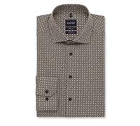 OLYMP Men’s Business Shirt 24/7 Luxor Modern Fit 121924 28 Brown Jersey