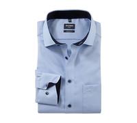 Olymp Men Shirt Long Sleeve Luxor,Plain,Regular Fit,Classic,Hellblau 10,44