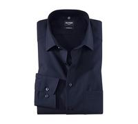 Olymp Men Shirt Long Sleeve Luxor,Plain,Regular Fit,Classic,Kobalt 08,44