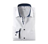 Olymp Men Shirt Long Sleeve Luxor,Plain,Regular Fit,Classic,Weiß 00,47