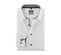 Olymp Men Shirt Long Sleeve Luxor,Plain,Regular Fit,Classic,Weiß 00,48
