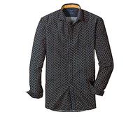 Olymp Men's Casual Shirt, Digital Print on Plain, Modern fit, Classic Collar, Yellow 51., M