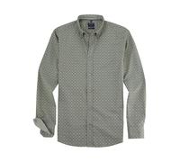 OLYMP Men's Casual Shirt Long Sleeve Casual Rotary Print on Plain 059 Casual 22.04 Button Down Collar, Grey-Green 48, XXL