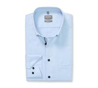 OLYMP Men's Long-Sleeve Shirt, Luxor, Pin Point, 466 Comfort Fit 20,04 Button-Down Collar, Light blue 10, 16