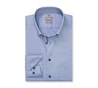 OLYMP Men's Long-Sleeve Shirt, Luxor, Pin Point, 466 Comfort Fit 20,04 Button-Down Collar, Smoke Blue 13, 18