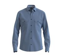 OLYMP Men's Long-Sleeved Casual Shirt, Fine Corduroy, 059 Casual 22.01 Kent Collar, Blue 15, L