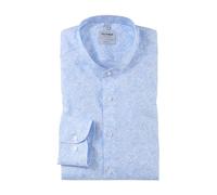 OLYMP Men's Long-Sleeved Shirt Level Five Body Fit, Plain, Body Fit, Stand-Up Collar, Bleu 11.42