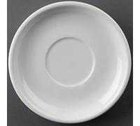 Olympia Athena Saucers 145 mm/5.75 inch (Pack of 24), White Porcelain, Fits Cups CC201, GG870 and CC200, Catering Equipment, Chip Resistant, Microwave / Dishwasher Safe, CC202