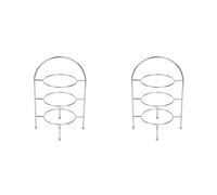 Olympia 3-Tier Afternoon Tea Stand for Plates up to 267mm / 10½ inch, Chrome, Height 490mm, Plate Ring 195mm, High Tea Cake Scone Stand, Non-Slip Foot Bungs | CL572, Pack of 2, Silver