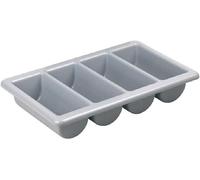 Olympia 6690 Kristallon Cutlery Tray 4 Compartment - GN 1/1, Grey
