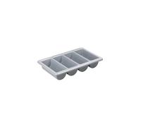 Olympia 6690 Kristallon Cutlery Tray 4 Compartment - GN 1/1, Grey
