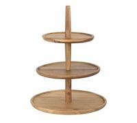 Olympia Acacia Wood 3-Tier Stand 305x395mm - Heavy Duty, Sturdy, Durable, Stylish Hotel Restaurant Café Buffet Afternoon Tea Cake Pastry Display Stand